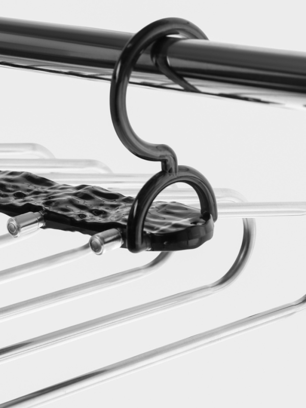 Вешалка для брюк многоуровневая, трансформер, 30,5х32х7,5 см, 5 уровней, прозрачная черная   1078672