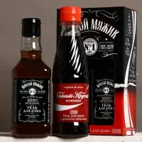 Подарочный набор мужской: гель для душа виски и кола 2 шт х 250 мл, Чистое счастье