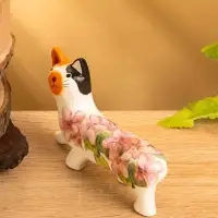 Сувенир &laquo;Котик в цветах&raquo;, 13&times;3&times;9 см, дерево, бело-оранжевый