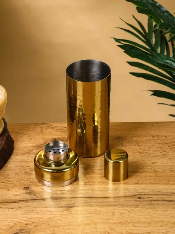 Шейкер "Золото" нержавеющая сталь 7х7х23 см