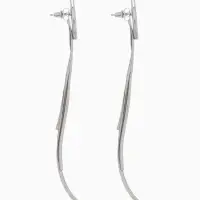 Серьги висячие &laquo;Дуга&raquo; водопад, цвет серебро, 11 см