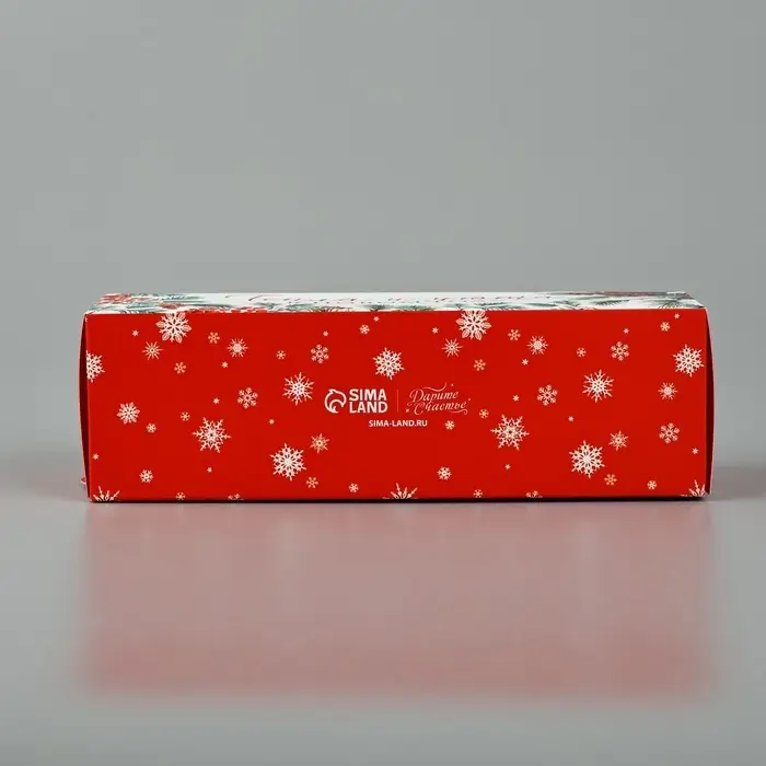 Коробочка для макарун &laquo;Снегири&raquo;, 18 х 5.5 х 5.5 см