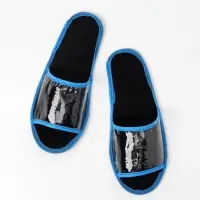 Тапочки  "Водолей" синяя бейка, одноразовые