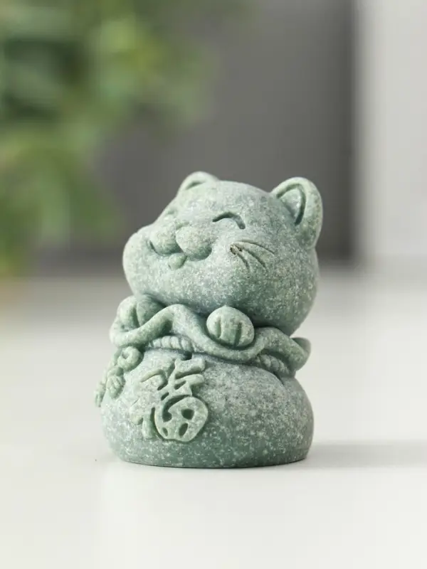 Сувенир песчаник "Манэки-нэко" набор 4 шт 4,3х4х5,5 см