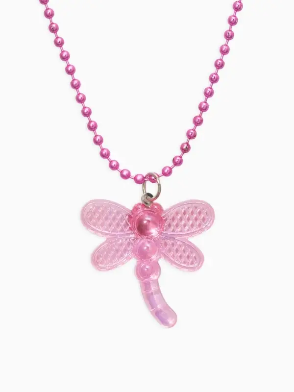 Набор детских украшений "Выбражулька" стрекоза, 2 предмета: кулон, пусеты, цвет розовый