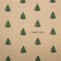 Бумага упаковочная крафтовая &laquo;С Новым годом!&raquo;, 50 х 70 см