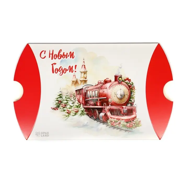 Коробка складная, подарочная новогодняя &laquo;Паровоз&raquo; 19&times;14&times;4 см