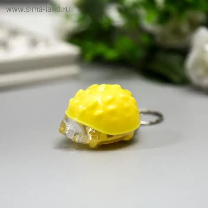 Фонарик брелок для ключей на кольце &laquo;Ёжик&raquo;, 2.8&times;3.5&times;4.8 см, МИКС