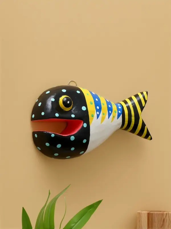 Панно "Рыба-хищник" дерево 20х12х4 см, цв. разноцветный