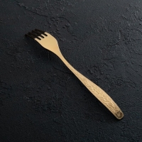 Вилка столовая &laquo;Уралочка&raquo;, длина 19,5 см, толщина 2 мм, с полным декоративным покрытием, цвет золотой