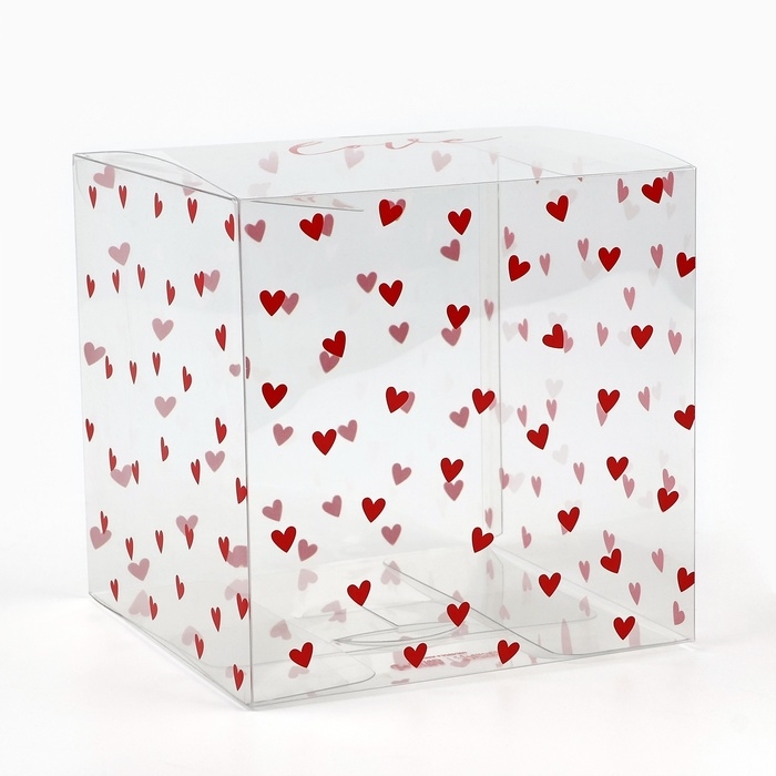 Коробка подарочная ПВХ, упаковка, &laquo;Любовь внутри&raquo;, 12 х 12 х 12 см