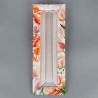 Пакет подарочный под бутылку, упаковка, &laquo;Цветы&raquo;, 36 х 13 х 10 см