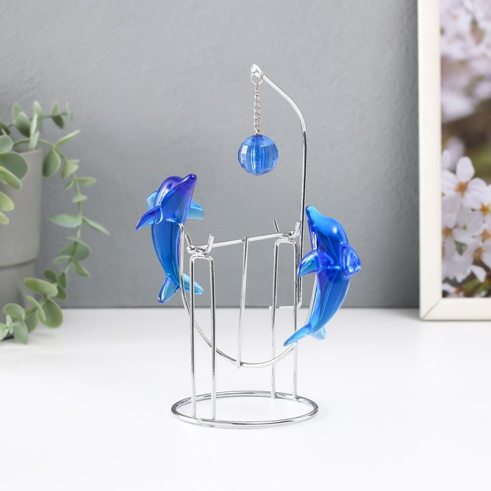 Маятник "Дельфины" друг напротив друга с шариком 9 х 15 х 19,5 см