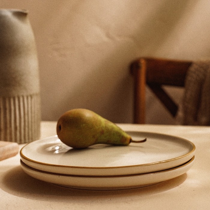 Набор тарелок фарфоровых SL Home &laquo;Леггеро&raquo;, d=25,5 см, цвет бежевый