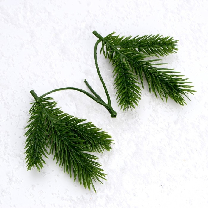 Декор &laquo;Веточка ели&raquo;, набор 10 шт., размер 1 шт. &mdash; 13 &times; 9 &times; 3 см