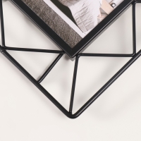 Фоторамка металл на 1 фото 10х15 см "Лофт. Треугольники" черный 18х1х22 см