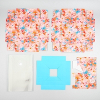 Коробка для цветов с вазой и PVC окнами складная &laquo;Весенние цветы&raquo;, 16 х 23 х 16 см