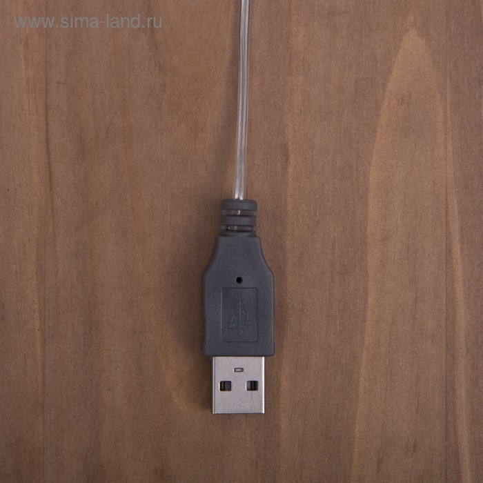 Гирлянда «Нить» 3 м с насадками «Ёлки», IP20, прозрачная нить, 20 LED, свечение мульти (RG/RB), мигание, USB Гирлянда «Нить» 3 м с насадками «Ёлки», IP20, прозрачная нить, 20 LED, свечение мульти (RG/RB), мигание, USB