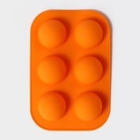 Форма для выпечки Доляна &laquo;Полусферы&raquo;, силикон, 24&times;16 см, 6 ячеек, d=5,5 см, цвет МИКС