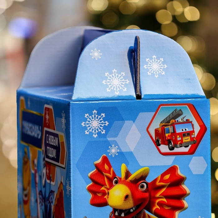 Новый год. Подарочная коробка "Турбозавры", Чемодан , 23 х 10,5 х 16,5 см.