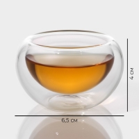 Набор пиал стеклянных с двойными стенками Magistro &laquo;Сакура&raquo;, 50 мл, 6 шт