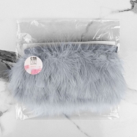 Тесьма с перьями марабу, 8-10 см, 5 &plusmn; 0,5 м, цвет серый