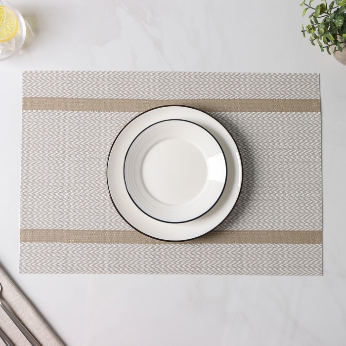 Салфетки сервировочные на стол Доляна &laquo;Рона&raquo;, 4 шт, 45&times;30 см, цвет бежевый