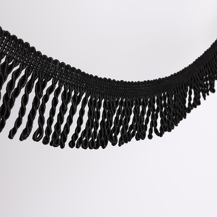 Тесьма декоративная &laquo;Бахрома&raquo;, 55 мм, 10 &plusmn; 0,5 м, цвет чёрный