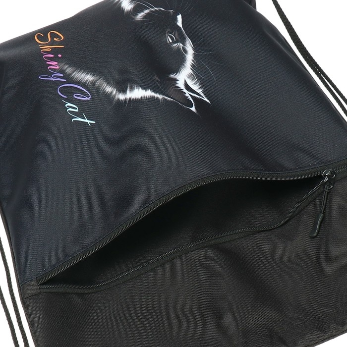 Мешок для обуви с карманом 480 х 390 мм, Stavia (плотность 600D с водоотталкивающей ПУ-пропиткой) Shiny cat