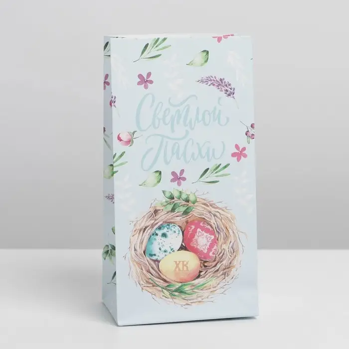 Пакет подарочный без ручек &laquo;Светлой Пасхи!&raquo;, 10&times;19.5&times;7 см