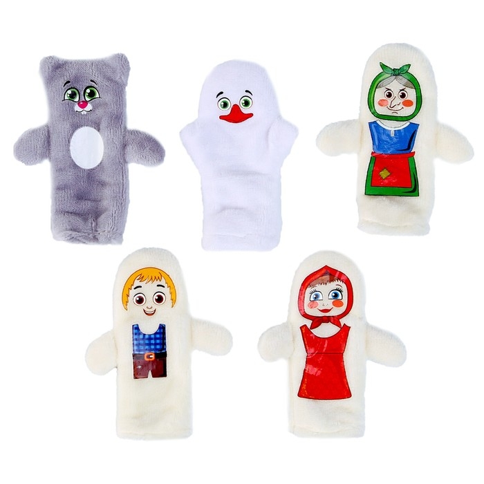 Пальчиковый театр &laquo;Гуси-лебеди&raquo;, набор: 5 персонажей, сценарий