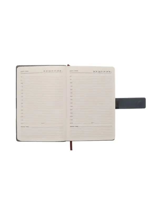 Ежедневник недатированный формат А5, с хлястиком, 128л, линия, пвх, Серый