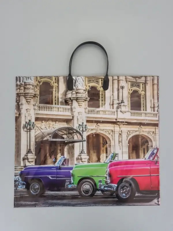 Пакет "Куба", полиэтиленовый с пластиковой ручкой, 38 х 34 + 3 см, 90 мкм