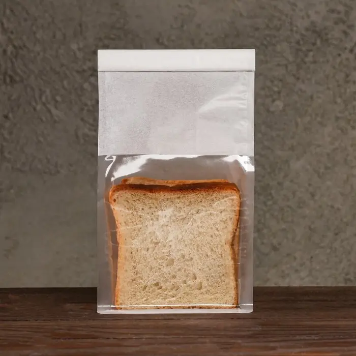 Пакет бумажный, с окном, прямоугольное дно, белый, 13&times;10&times;28 см