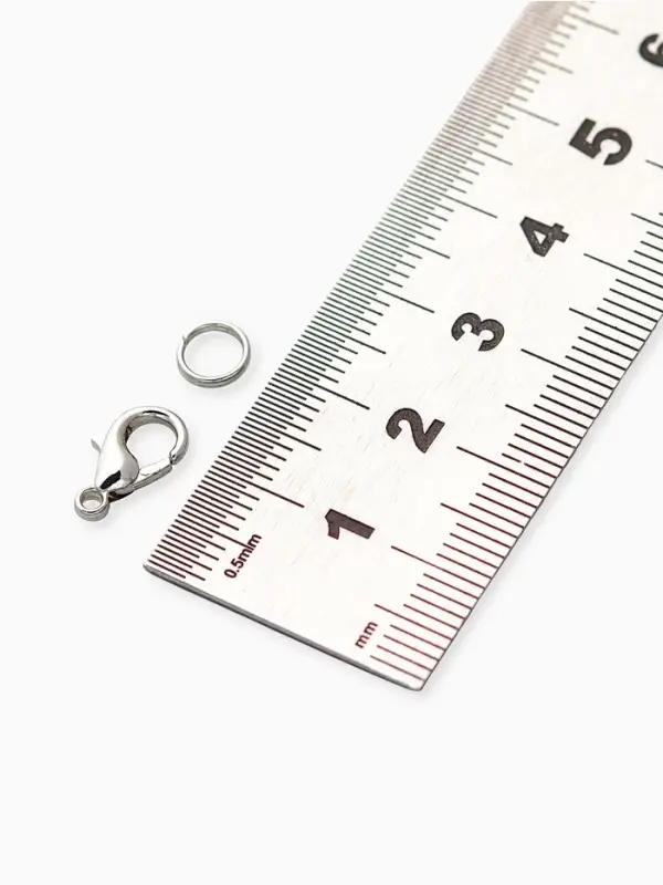 Замок-карабин (набор 55 шт.), 12&times;7 мм, цвет серебро