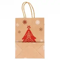 Пакет бумажный подарочный новогодний крафт с тиснением &laquo;Новогодняя ёлка&raquo;, 15&times;21&times;8 см