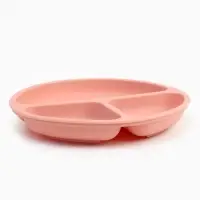 Тарелка детская секционная с ложкой и вилкой, 3 секции, розовый, Mum&Baby