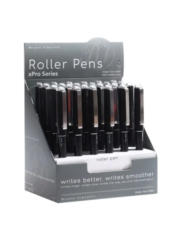 Ручка-роллер BrunoVisconti "XProRoll 0380" 0.5мм, стерж/черн с жидк чернилами