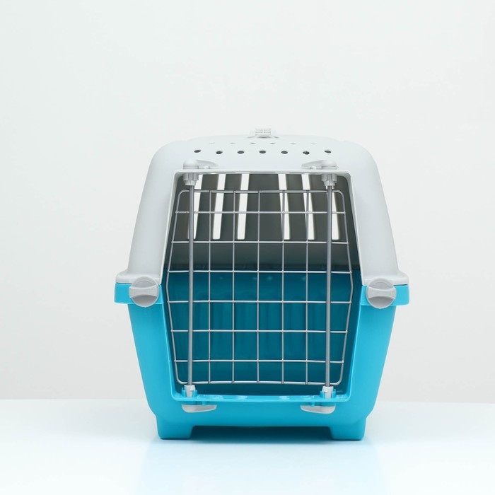 Переноска для животных пластиковая 47 х 30 х 35 см, вес до 9 кг, синяя