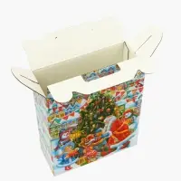 Подарочная коробка новогодняя Подарок "Волшебный город" 16,8 х 7 х 25 см. Новый год