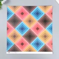 Бумага для скрапбукинга двусторонняя "Яркая геометрия" плотность 180 гр 30,5х32 см