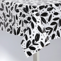 Скатерть на стол Доляна 137&times;180 см, черно-белая