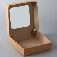 Коробка складная, с окном, крафт, 15 х 15 х 4 см