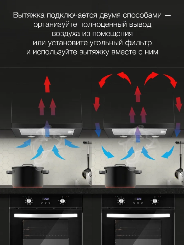 Вытяжка встраиваемая HBH 6232 BK черный