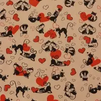 Бумага упаковочная крафт &laquo;Ля Мур&raquo;, черный/красный, 0.72&times;10 м, 60&plusmn;5% г