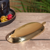 Блюдо сервировочное "Ливс" латунь 7,5х16,5х1,5 см