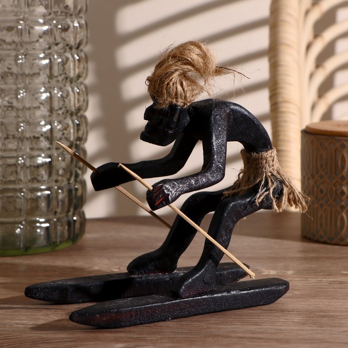 Сувенир &laquo;Абориген-лыжник&raquo;, 15 см, дерево