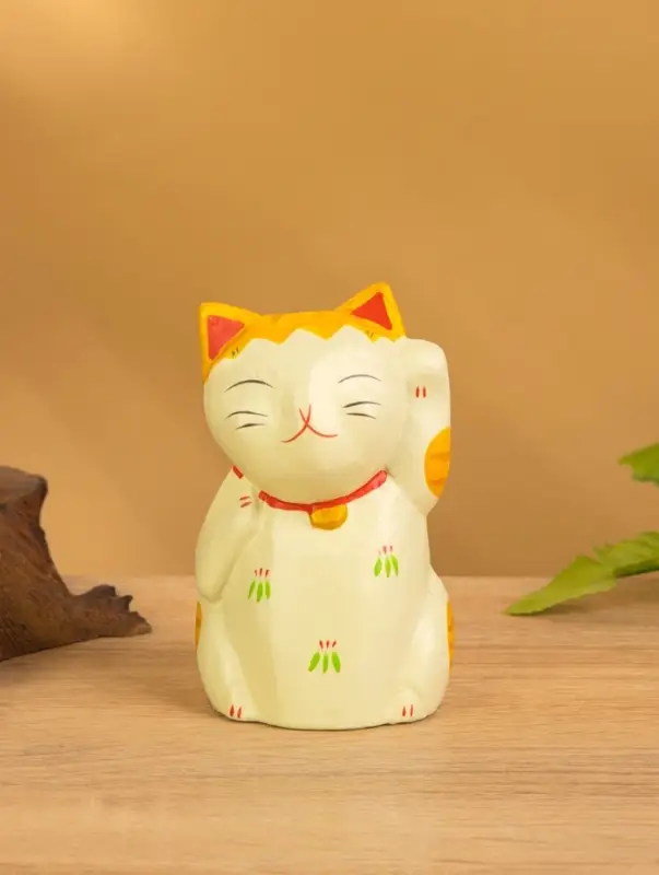 Сувенир &laquo;Кошка Неко&raquo;, 6&times;6&times;11 см, дерево, оранжевый