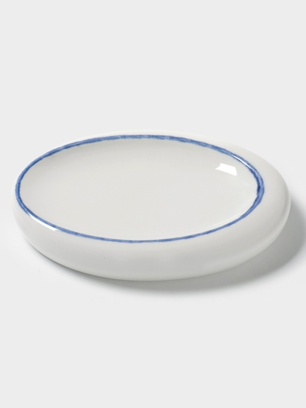 Блюдо овальное Blue Lagoon Magistro 21&times;14.4&times;3.5 см, белое, синий
