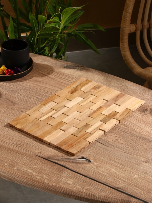 Коврик из тикового дерева, 30х20х0,7 см